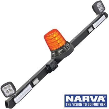 Narva Utility Bar with LED Rotating Beacon & LED Work Lamps - 1.2m